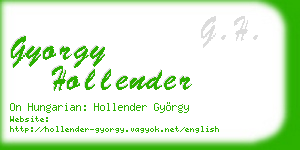 gyorgy hollender business card